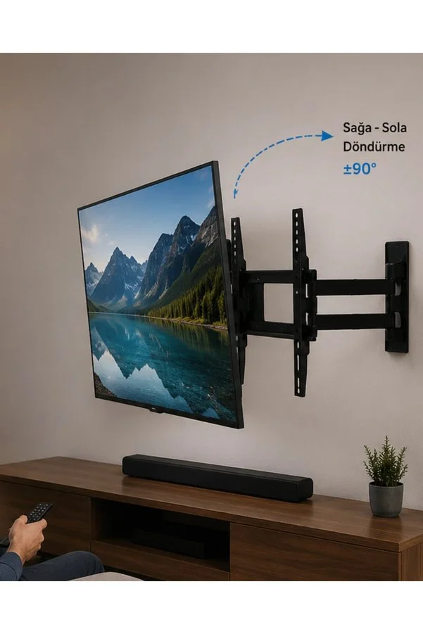 Najmaddin Kargo Lcd Led Tv Duvar Atı Çift Kollu Hareketli Askı Sistemi