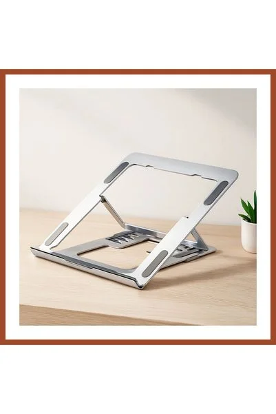Bezos Katlanabilir Alüminyum Laptop Stand 6 Açılı Gümüş PRO
