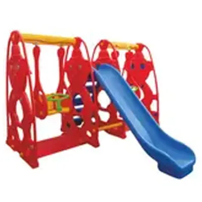 King Kids SF9060 B Sevimli Teddy Kaydıraklı Salıncak Set