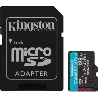 Kingston Canvas Go Plus SDCG4/128GB Class 10 UHS-I U3 A2 V30 128 GB Micro SD Kart