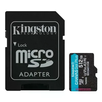 Kingston Canvas Go Plus SDCG4/512GB Class 10 UHS-I U3 A2 V30 512 GB Micro SD Kart