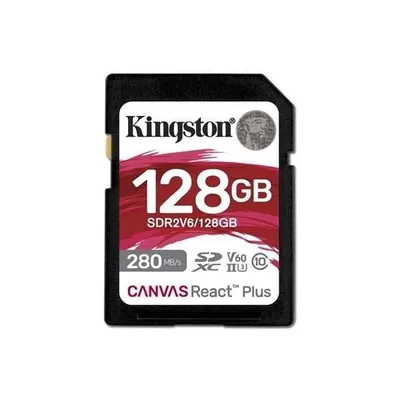 Kingston Canvas React Plus SDR2V6/128GB Class 10 UHS-II U3 V60 128 GB Hafıza Kartı