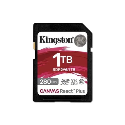 Kingston Canvas React Plus SDR2V6/1TB Class 10 UHS-II U3 V60 1 TB Hafıza Kartı