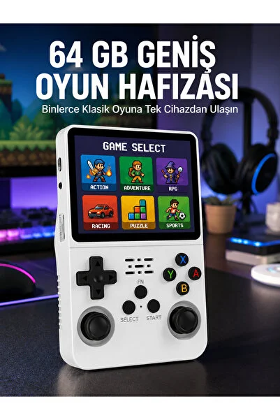 UCUZTEKNO Klasik Oyun Konsolu 64 Bit İşlemci ve Çift Kart Girişi Özellikli Yeni Nesil