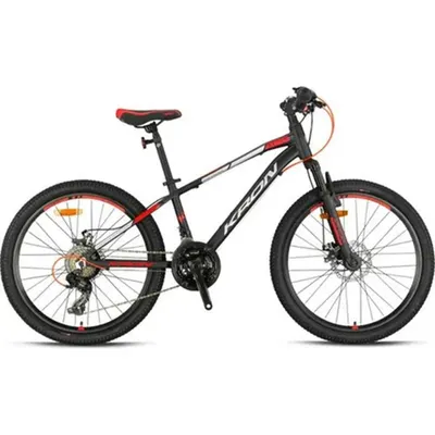 Kron Xc 75 M. Disk 24 Jant Shimano Kelebek Vites Mat Siyah Kırmızı Bisiklet