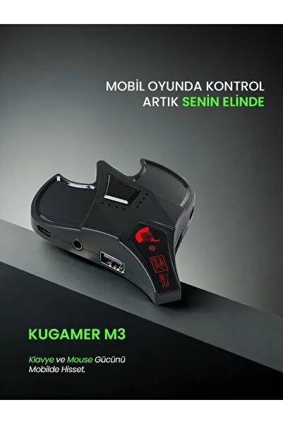 HANDJOY Kugamer M3 Pubg Mobile Klavye Mouse Konsol Dönüştürücü Yapay Zeka Silah Tanıma 2025 Model Pro Sürüm