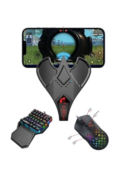 HANDJOY Kugamer M3 Süper Üçlü Set - Pubg Mobile Klavye Mouse Konsol Dönüştürücü Yapay Zeka 2025 Model Türkçe