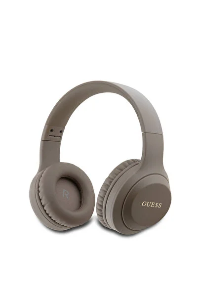 Guess Kulak Üstü Bluetooth Kulaklık Guess  Lisanslı Katlanabilir Metal Klasik Logolu Kahverengi