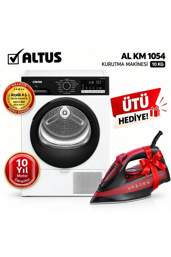 Altus Kurutma Makinesi 10 KG + Ütü Hediyeli