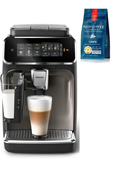 Philips LatteGo Espresso Makinesi, 3300 Serisi, SilentBrew Teknolojisi, 1 Kg Çekirdek Kahve Hediye