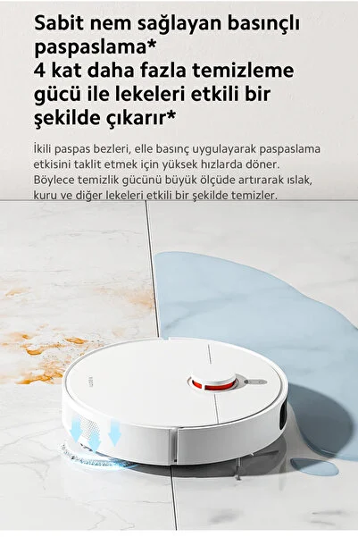 Xiaomi Lazer Lds Lidar Tarama Engel Sensörlü Çift Katmanlı Kompozit Paspas Mihome Uygulaması Robot Süpürge