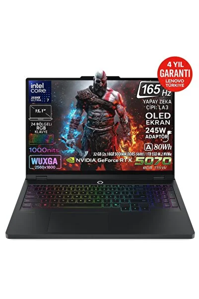 LENOVO Legion 5 15IAX10 Intel Core Ultra 7 255HX 32GB 1TB SSD RTX 5070 8GB 15.1" WQXGA OLED Fdos 83F0008BTR