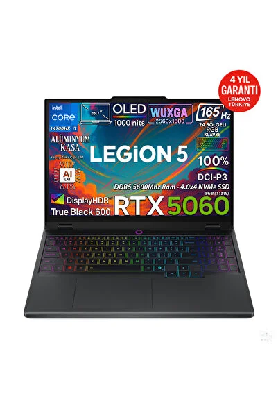 LENOVO Legion 5 15IRX10 Intel Core i7-14700HX 32GB 1TB SSD RTX 5060 8GB OLED 15.1" WQXGA Freedos 83LY00KXTR