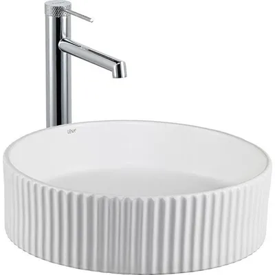 Lena E-W1001MB Beyaz Tezgahüstü Lavabo