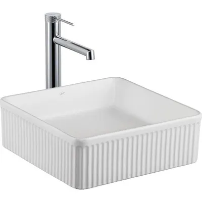 Lena E-W1003MB Beyaz Tezgahüstü Lavabo