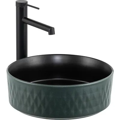 Lena E-W5001YS Mat Yeşil Siyah Tezgah Üstü Lavabo