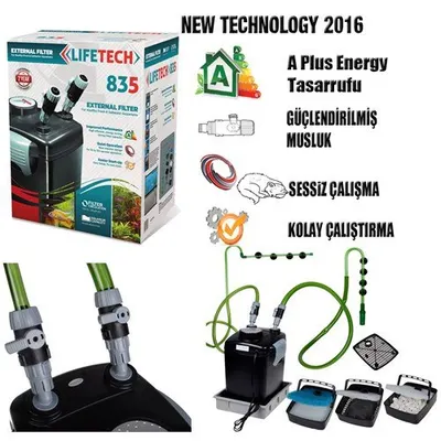Lifetech Life Tech 835 Siyah Dış Akvaryum Filtresi
