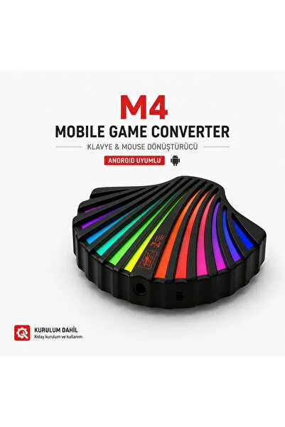 GetBlueTech M4 Mobile Game Converter Klavye & Mouse Dönüştürücü 2000Hz Android Uyumlu | Kurulum Dahil