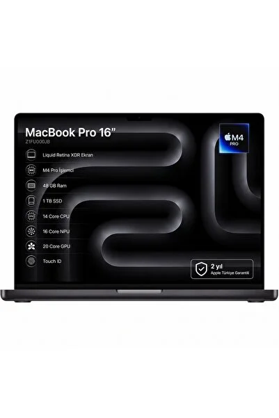 Apple MacBook Pro 16'' 14-Core CPU 20-Core GPU Apple M4 Pro 48GB 1TB SSD S.Black Z1FU000JB