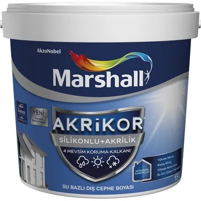 Marshall Kurna 15 lt Silikonlu Özel Mat Silinebilir İç Cephe Boyası