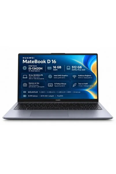Huawei MateBook D 16 i5 13420H-16''-16G-512SD-Dos