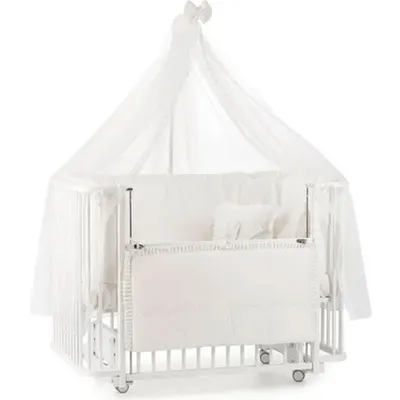 Meltem Smart Bambino Anne Yanı Ahşap Sallanır Beşik 70x110 cm (beyaz-ekru)