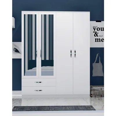 Metalia GM 071 Novado 4 Kapılı 2 Çekmeceli Aynalı Gardolap