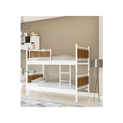 Metalia Gm 128 Star Ahşap Metal Ranza Beyaz-ceviz