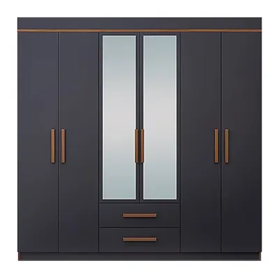 Metalia GM820 Armina Lüx 6 Kapı 2 Çekmeceli Aynalı Gardrop