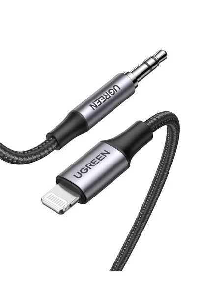 Ugreen Mfi Lightning To 3.5mm Örgülü Ses Kablosu 1 Metre