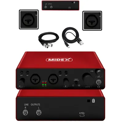 Midex GLX-700GR Üst Segment USB Stüdyo Ses Kartı