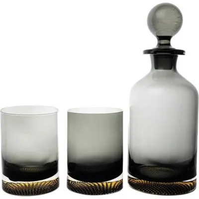 Mikasa Moor Füme Gold 3 Parça Viski Seti