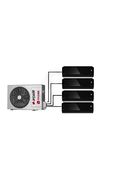 Arçelik Mirror Siyah Multi Duvar Tipi 4+1 İnverter 12+12+12+12 -- 36100 Md yeni seri pro dış ünite // 30000Btu Klima