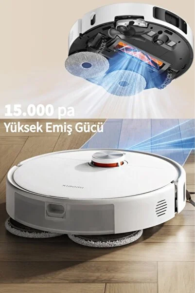 Xiaomi Mop Kaldırma Halı Tanıma Döner Paspas Akıllı Robot Süpürge ve Mop 15.000Pa Robot Vacuum Pro