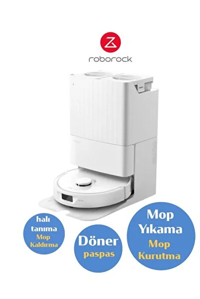 Roborock Mop Yıkama-Kurutma Gelişmiş Uygulama ve Ses Kontrolü Q Revo Çöp İstasyonlu Akıllı Robot Süpürge