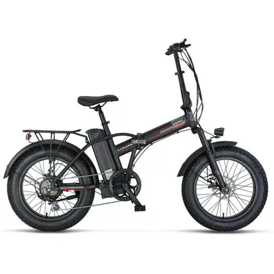 Mosso Lunara-Rr 20 Jant 7 Vites 420H Mat Siyah Kırmızı Elektrikli Katlanır Bisiklet