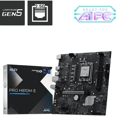 MSI Pro H810M-E Intel LGA1851 DDR5 Micro ATX Anakart