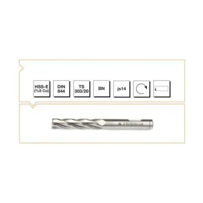 MTE HSSE DIN 844/BN 20 mm Uzun Parmak Freze