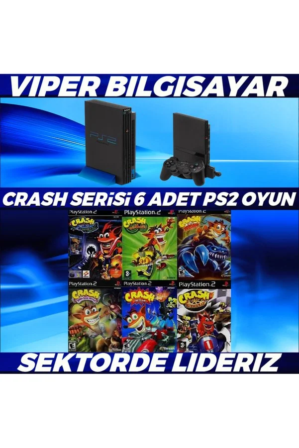 Sony Muhteşem Crash Serisi 6 Adet PS2 Oyun