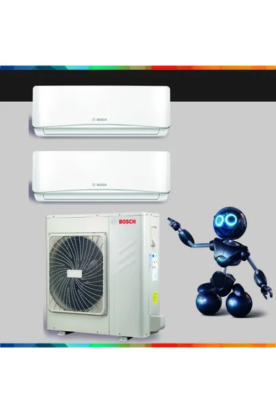 Bosch Multi Kaset Tipi Inverter Klima 21000 Btu 1 Dış + 2 Iç Ünite 9000 + 18000 bosch918