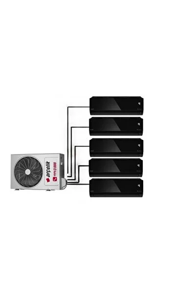 Arçelik multi sistem Mirror Duvar Tipi 5+1 Inverter 9+9+9+9+9 Siyah iç ünite -- 36100 Md yeni seri pro dış ünite / 30.000btu Dış ünite