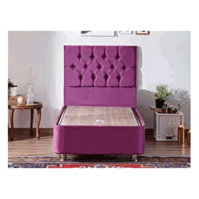 Niron 90x190 cm Silver Tek Kişilik Yatak Takımı Yatak Baza Başlık Seti