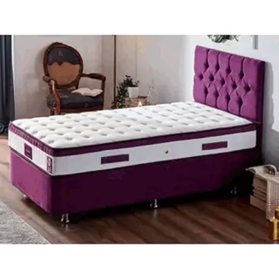 Niron Violet Yatak Seti 90x200 cm Tek Kişilik Yatak Baza Başlık Takımı
