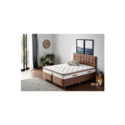 Niron Yatak Latte 140x190 cm Çift Kişilik Baza Başlık Seti