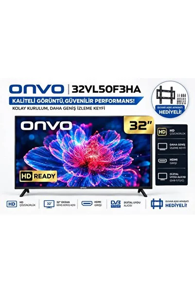 LG Onvo 32VL50F3HA 32" 82 Ekran Dahili Uydu Alıcılı Hd Ready LED Tv Askı Aparatı Hediye (Smart Değildir)