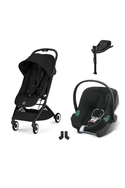 Cybex Orfeo Travel Sistem | Black Magic Black & Aton B2 Bazalı Volcano Black