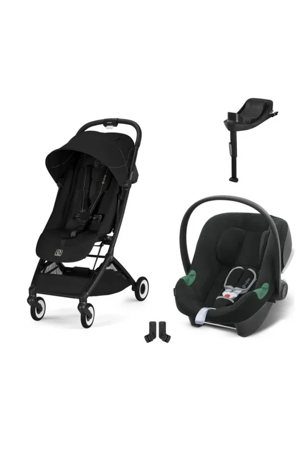 Cybex Orfeo Travel Sistem | Black Magic Black & Aton B2 Bazalı Volcano Black Siyah