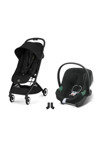 Cybex Orfeo Travel Sistem | Black Magic Black & Aton Volcano Black