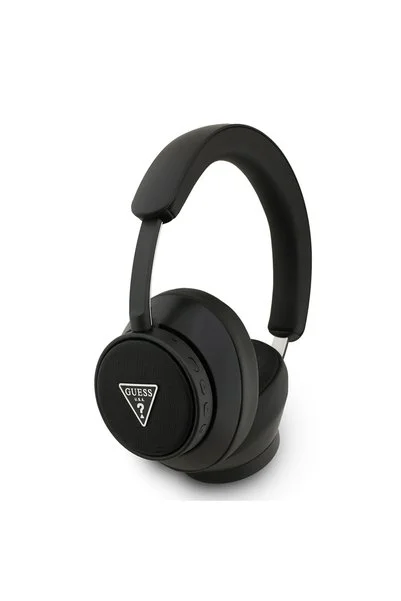 Guess Orjinal Lisanslı ENC Teknolojili Üçgen Logolu Saffiano Kulak Üstü Bluetooth Kulaklık Siyah