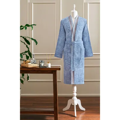 Özdilek Colorado Açık Mavi Maskülen Kimono Bornoz